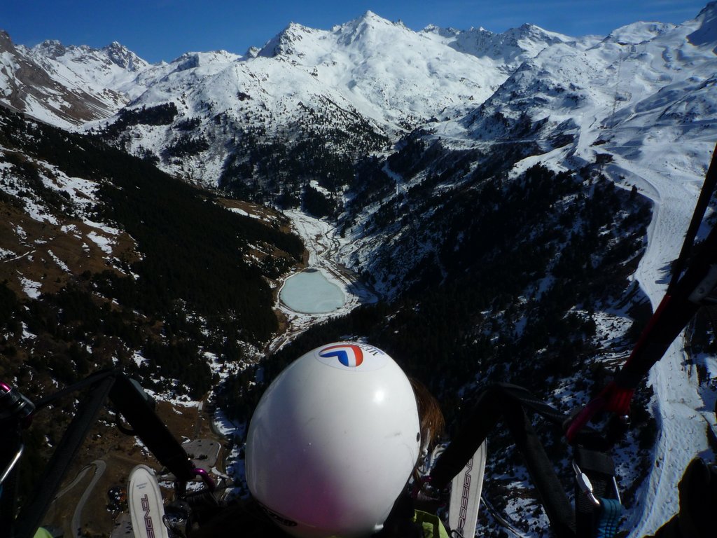 Passager en vol biplace au-dessus de Méribel